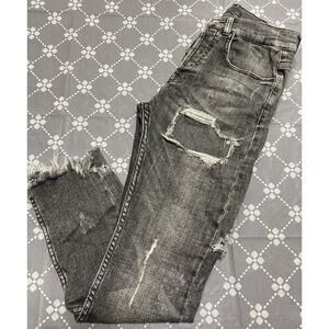 ZARA BLACK Mens Jeans Sz 30x26 Vintage Slim Fit Distress Pant Button Fly Boy D36